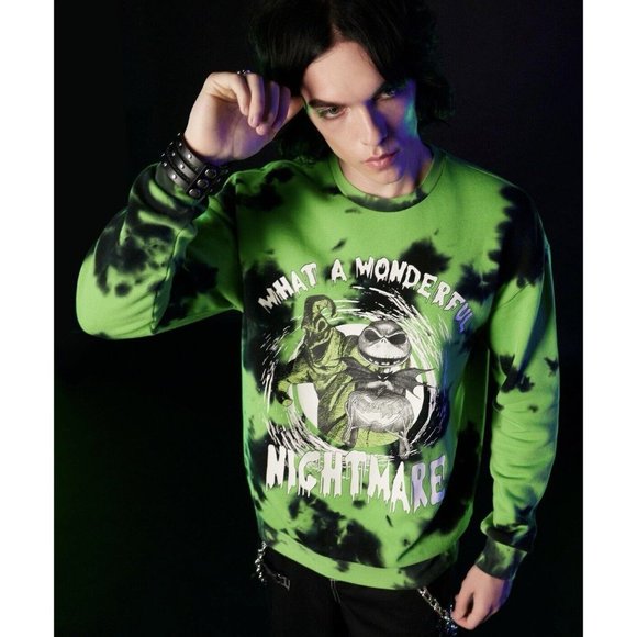 Nightmare Before Christmas Jack & Oogie Boogie Sweatshirt Glow In Dark MEDIUM - Picture 4 of 4